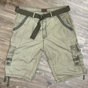 Military Green Mark Dutch Cargo Short with Built-in belt, 30-36 waist
